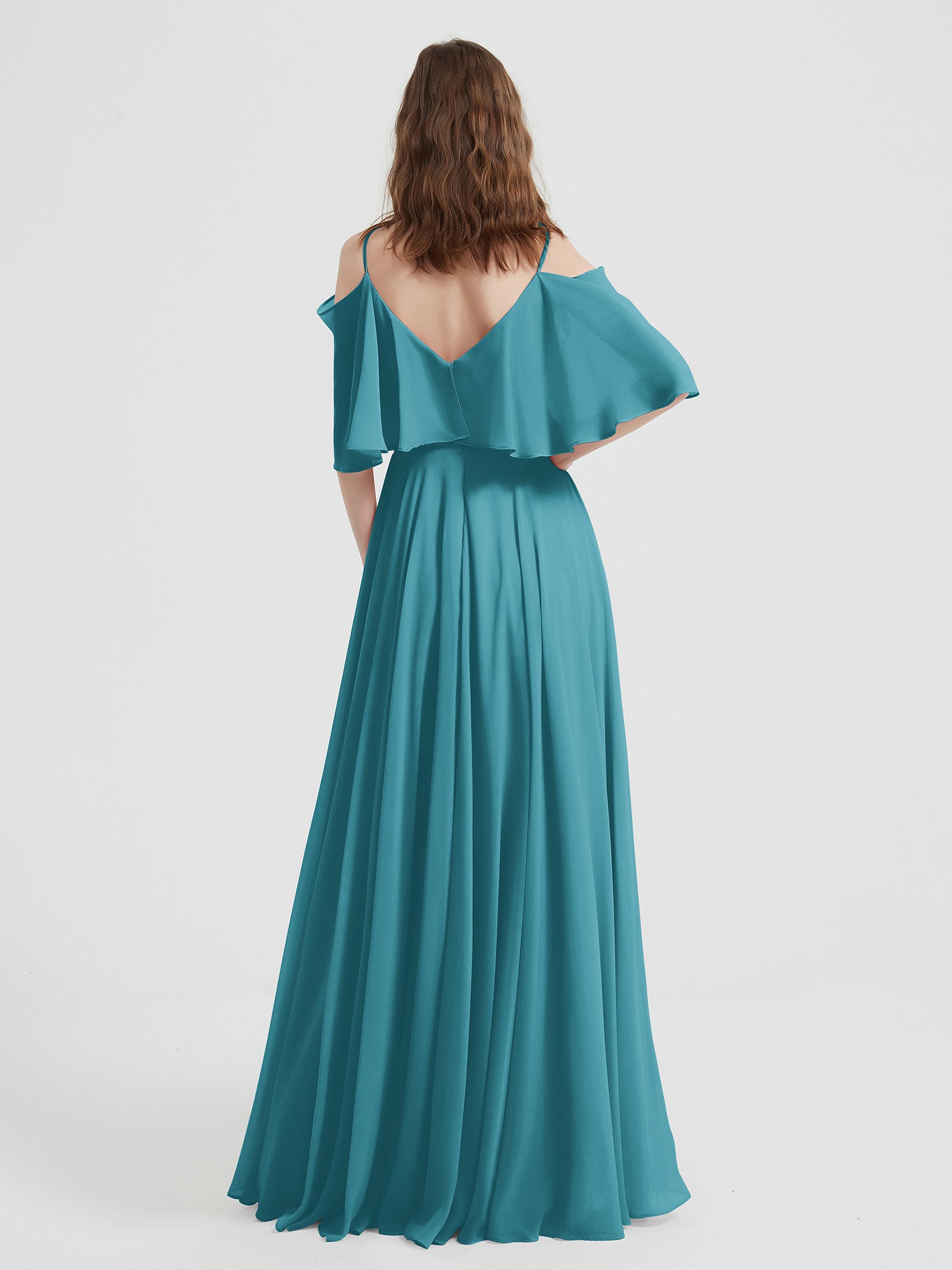 Spaghetti Strap Dresses with Flutter Sleeves Jade
